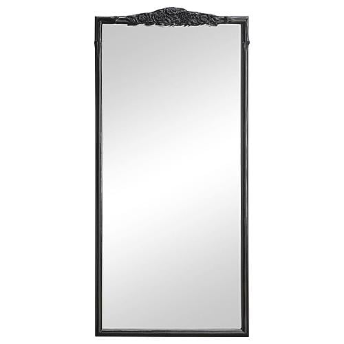 Sylvie French Provincial Rectangular Floor Mirror Black by Coaster