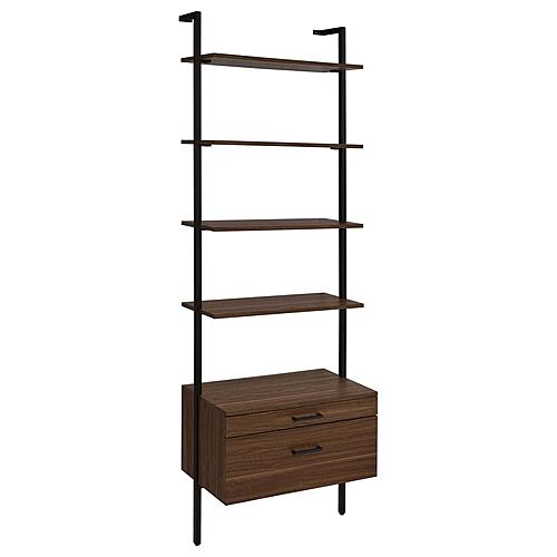 Owens 96-inch 4-Shelf Storage Wall Bookshelf Walnut by Coaster