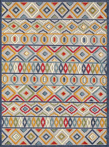Calla Ivory/Multi Aztec Area Rug by KAS Rugs