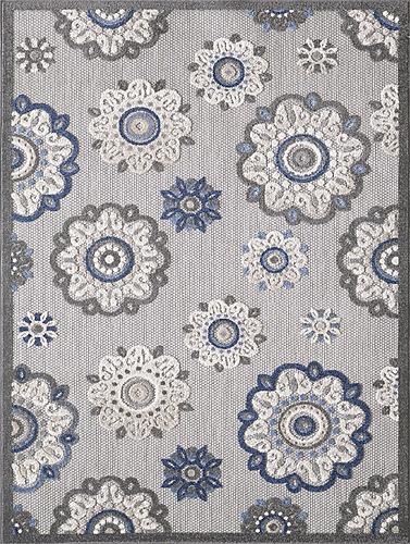 Calla Grey/Blue Suzani Area Rug by KAS Rugs