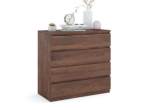 [Floor Sample] Eco 4-Drawer Chest - Beech Wood with Hand-Rubbed Oil Finish - Walnut by Comfort Pure