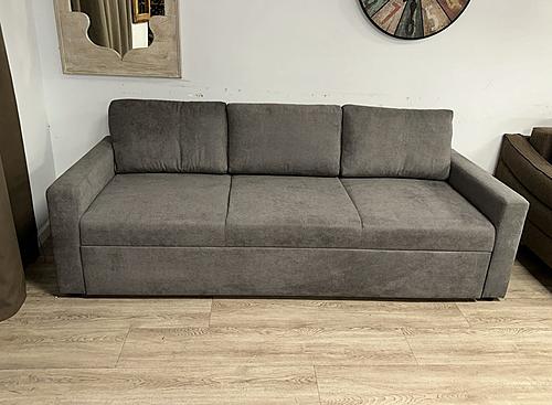 Concept Sofa Bed -Full Size - Gray Micro-suede Fabric by Prestige Furnishings