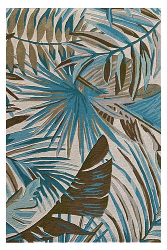 Cove Ivory/Teal Palms Area Rug by KAS Rugs