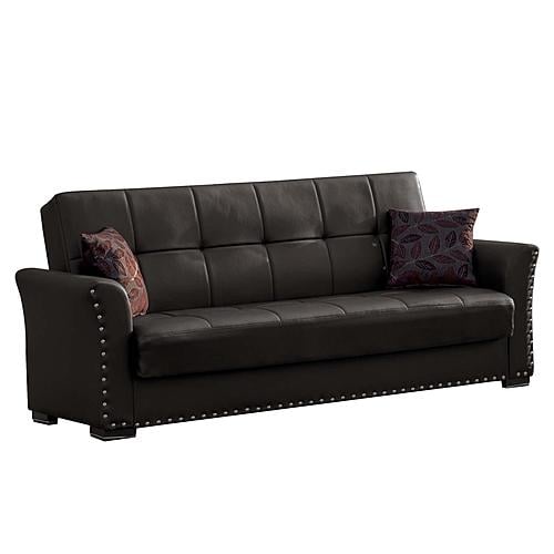 [Floor Sample] Diva Brown PU Leatherette Sofa Bed by Casamode