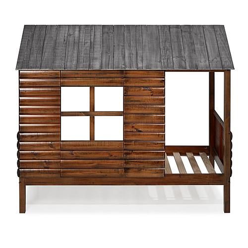 Twin Log Cabin Low Loft Rustic Walnut by Donco