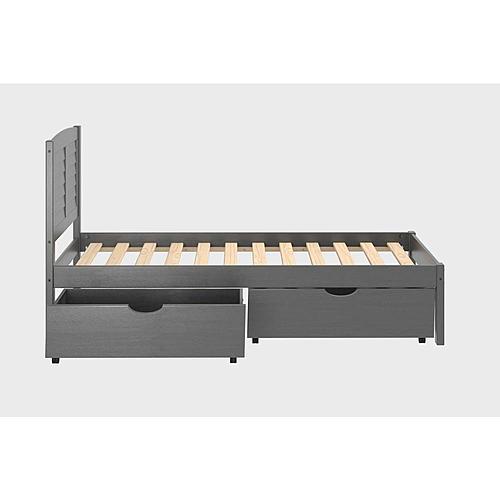 Twin Louver Bed With Under Bed Drawers Antique Grey by Donco