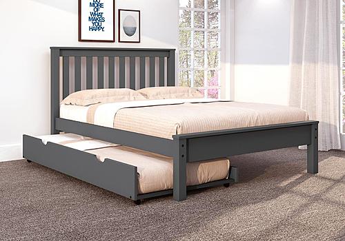 Full Contempo Bed With Trundle Bed In Dark Grey Finish by Donco