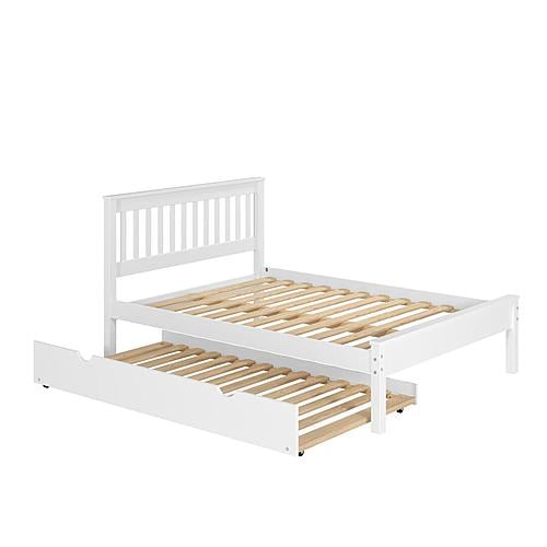 Full Contempo Bed With Twin Trundle Bed White Finish by Donco