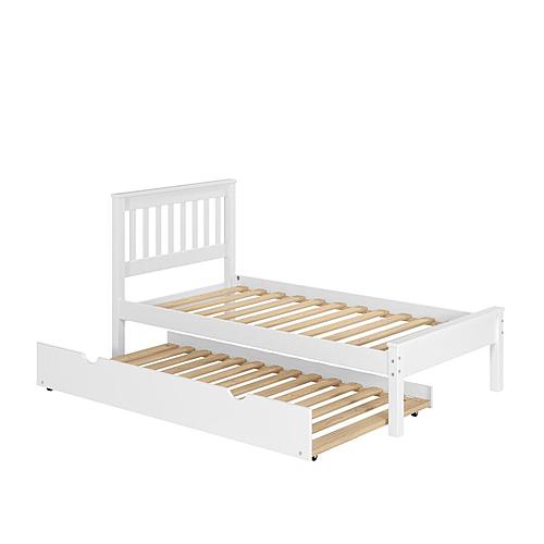 Twin Contempo Bed With Twin Trundle Bed White Finish by Donco