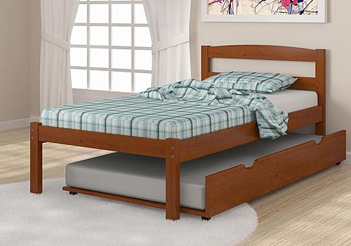 Twin Econo Bed With Trundle Bed Light Espresso by Donco