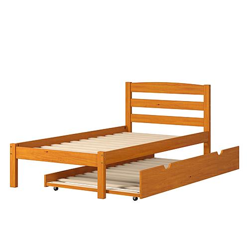 Twin Econo Bed With Trundle Bed Honey Finish by Donco