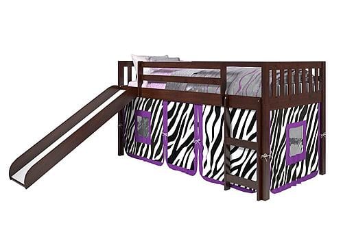 Mission Low Loft Cappuccino w/Zebra Tent Kit by Donco