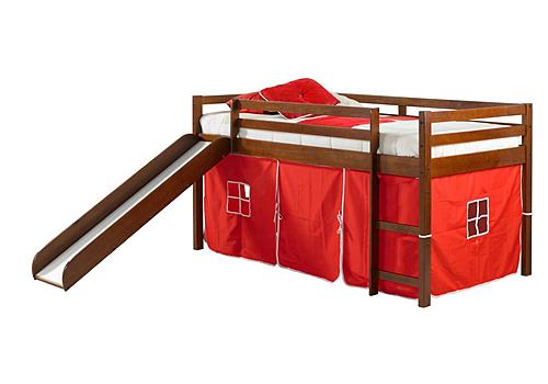 Tent Bed Espresso w/Red Tent Kit by Donco