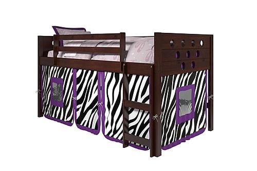Circles Low Loft Cappuccino w/Zebra Tent Kit by Donco