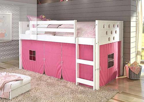 Circles Low Loft White w/Pink Tent Kit by Donco
