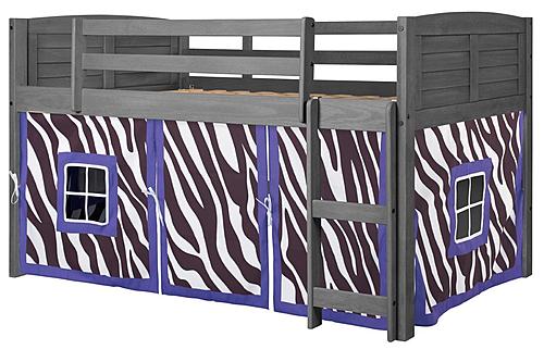 Louver Low Loft Antique Grey w/Zebra Tent Kit by Donco