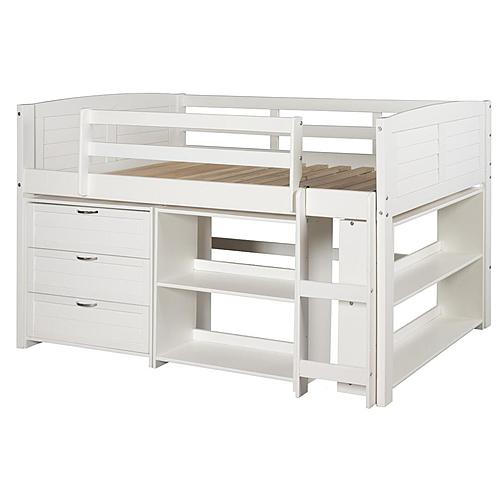 Twin Louver Low Loft Group B - White by Donco