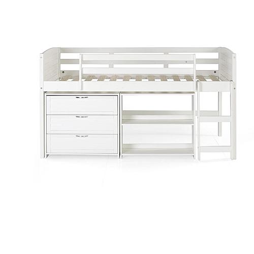 Twin Louver Low Loft Group C - White by Donco