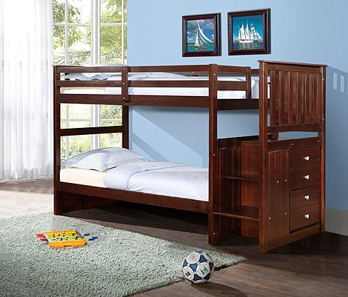 Mission Stairway Bunkbed Cappuccino by Donco