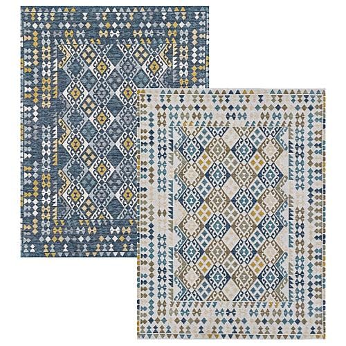 Dahlia Blue Mosaic Area Rug by KAS Rugs