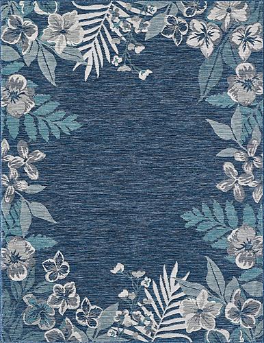 Dahlia Ivory/Blue Garden Border Area Rug by KAS Rugs