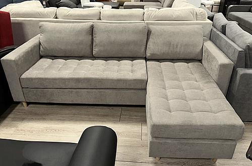 Dino Reversible Sectional Sofa Light Gray  by Prestige Furnishings