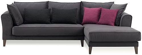 Merlin - Corner Sofa - Left Hand Facing - 10405 Dark Gray by Enza Home