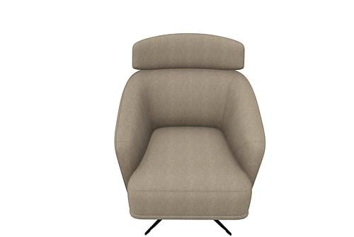 Sirona - Armchair w/Headrest - 11505 Dark Taupe by Enza Home