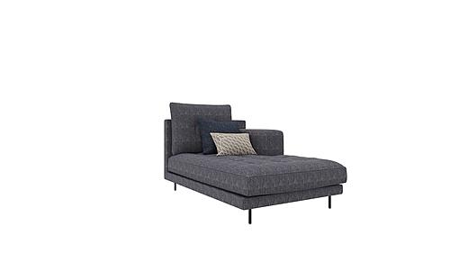 Arte - Chaise Module Sofa - Right Hand Facing - 12202 Blue Gray by Enza Home