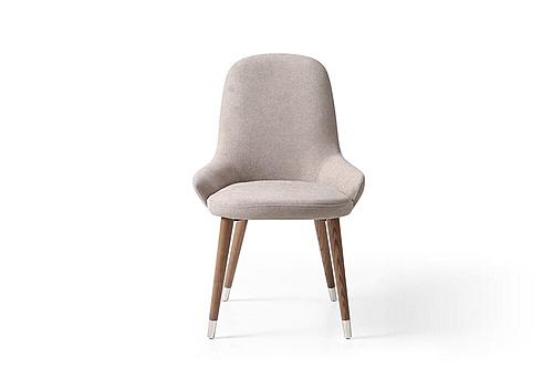 1287 Beige Fabric Dining Chair w/Walnut Wood Legs (Set of 2) by ESF