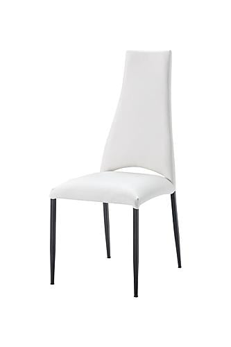 3405 White Leather Dining Chair