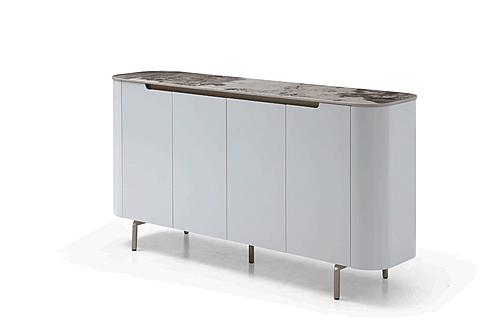 8010 White Ceramic Buffet Gloss Golden by ESF