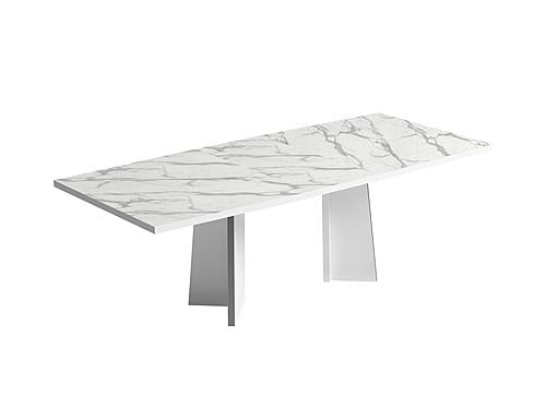 Carrara White Dining Table w/18