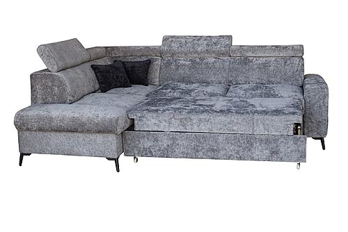 Daytona Grey Sectional w/Bed & Storage by ESF