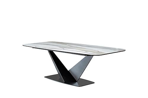 Elite White Krystal/Ceramic Dining Table by ESF