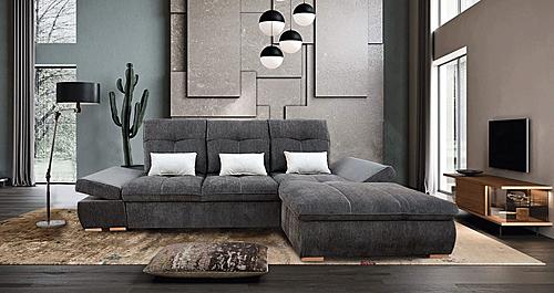 Estero Dark Gray Fabric Sectional by ESF