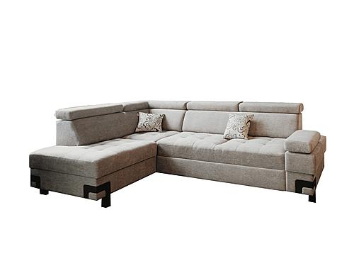 Garda Light Gray Fabric Sectional w/Bed & Storage by ESF