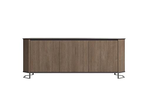 Hexagon Honey Matte Wood 3-Door Buffet by ESF