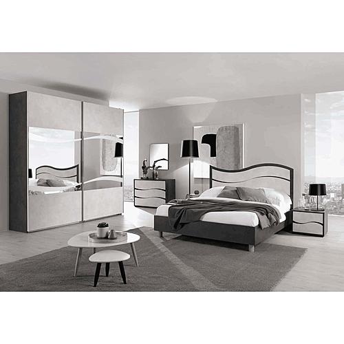 Ischia Black/White Wood Bedroom Set by ESF