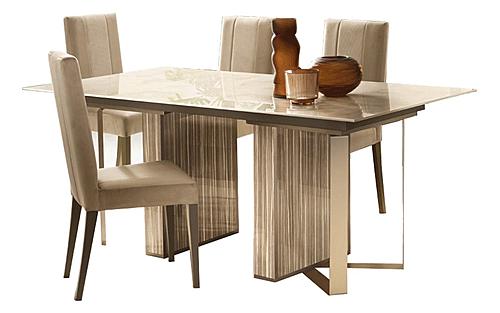 Luce Light Beige Dining Table w/Two 19.7