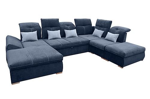 Opera Gray Fabric Sectional w/Bed & Storage by ESF