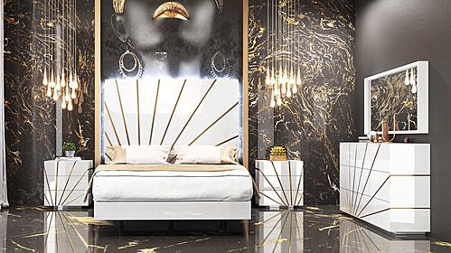 Oro White Bedroom Set by ESF