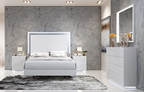 Wave White Bedroom Set by ESF