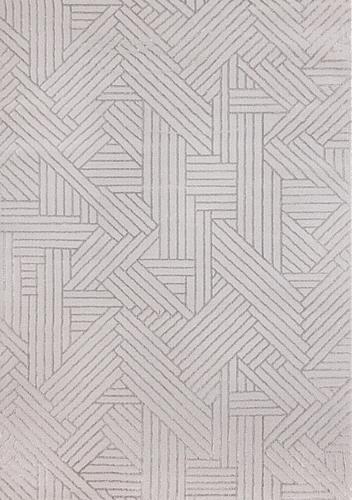 Ellington Grey Abstract Herringbone Design Rug by Kalora