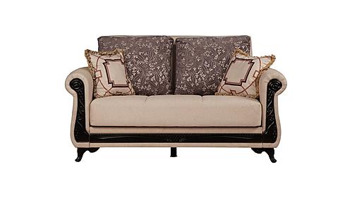 Breda Convertible Loveseat Sleeper, Beige by Furnia Furniture