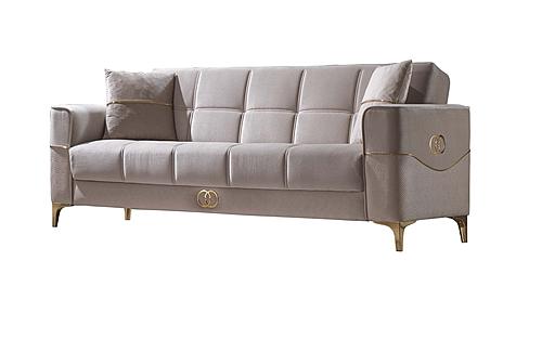 Clara 3 Seat Sofa Sleeper, Beige by Furnia Furniture