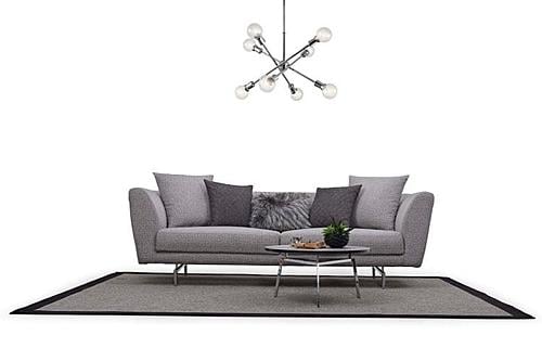 Modena 3 Seat Sofa, Gray by Furnia Furniture