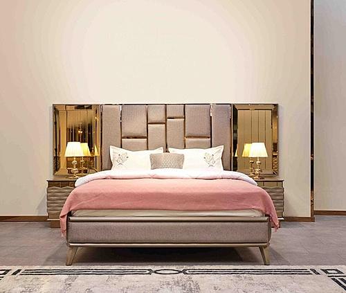 Elite King Bed w/Headboard, Gold by Furnia Furniture