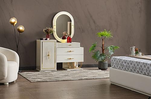 Marsel Dresser w/Mirror, Cream by Furnia Furniture