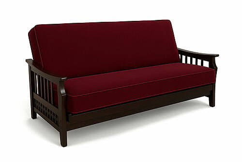 Suede Burgundy Futon Cover Full w/Piping (54